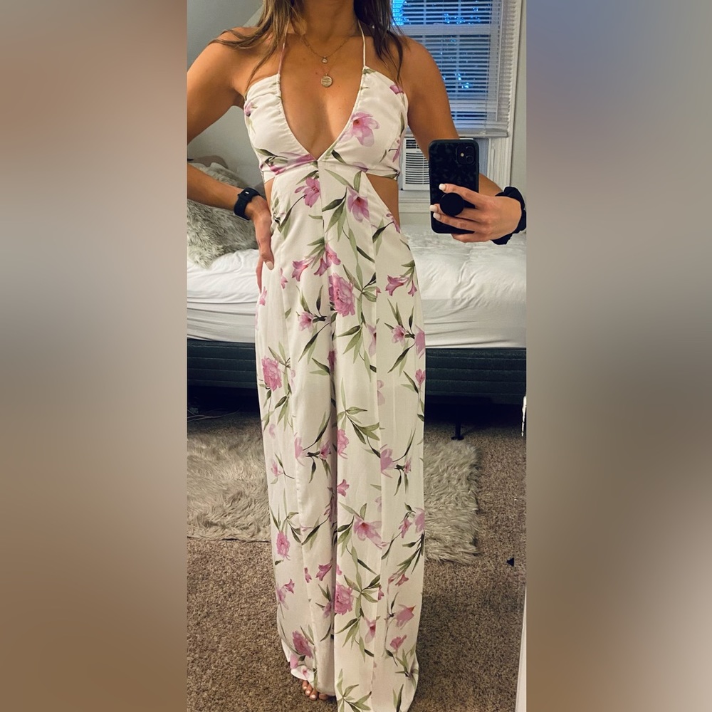 Women's Floral Jumpsuit - S
